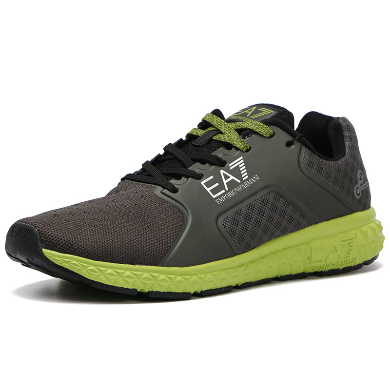 Ea7 Logo Lace Up Casual Sports Shoes In Black