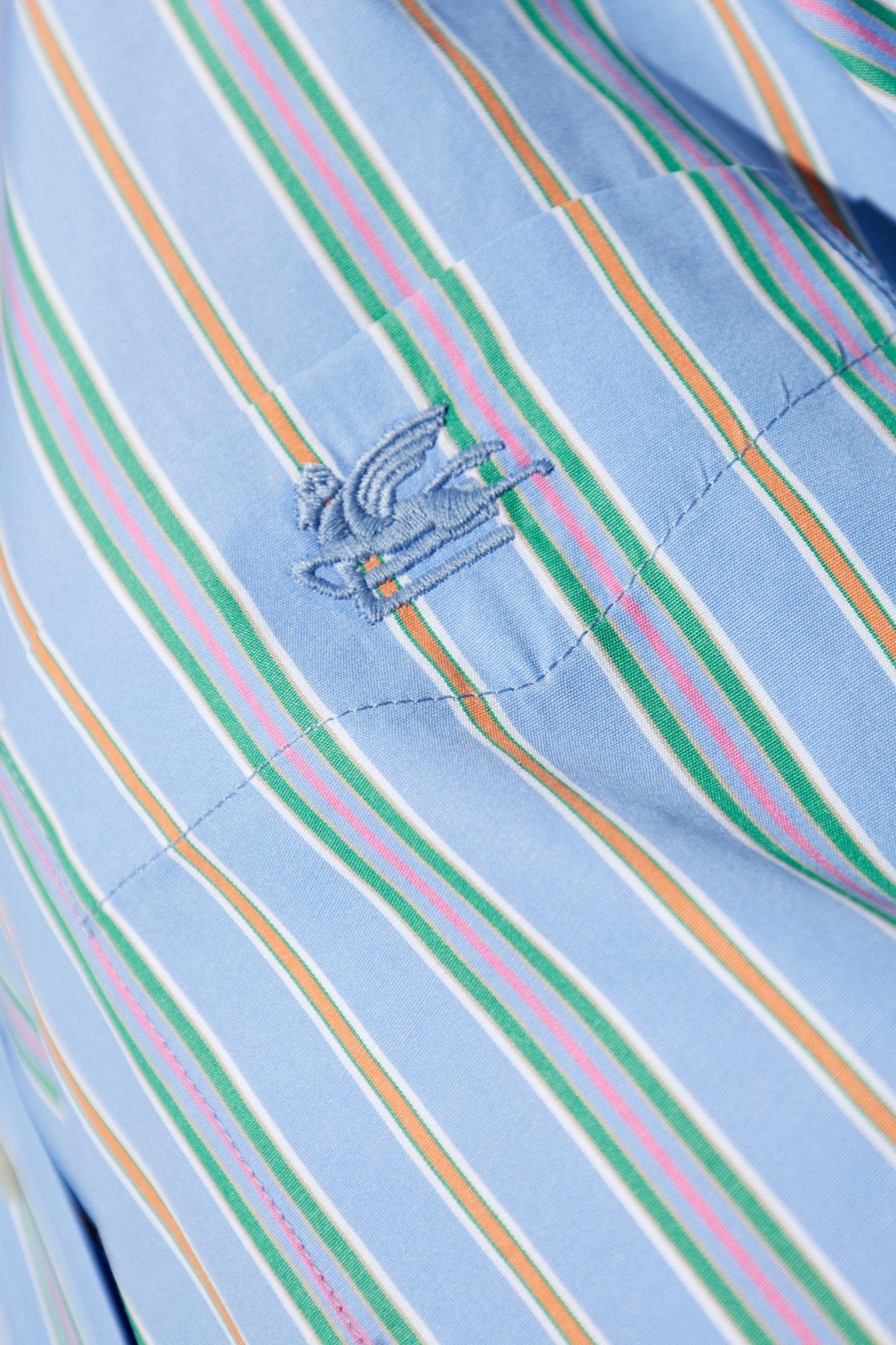 Etro Knotted Button-up Striped Shirt In Blue