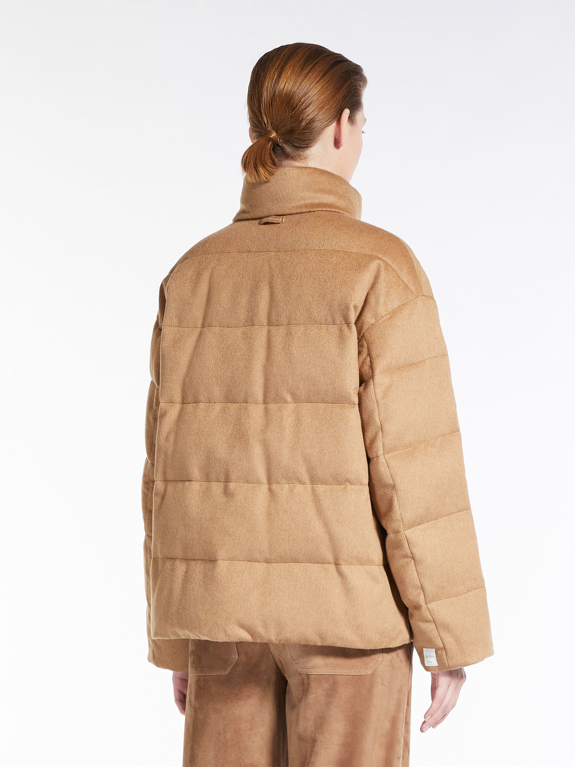 Max Mara Double-sided High-necked Cotton Suit In Brown