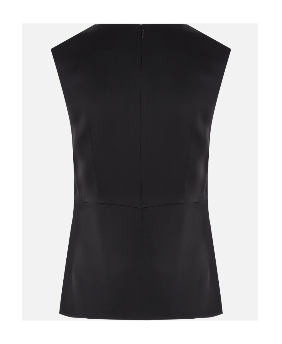 Jil Sander Sleeveless V-neckline Top For Women In Black