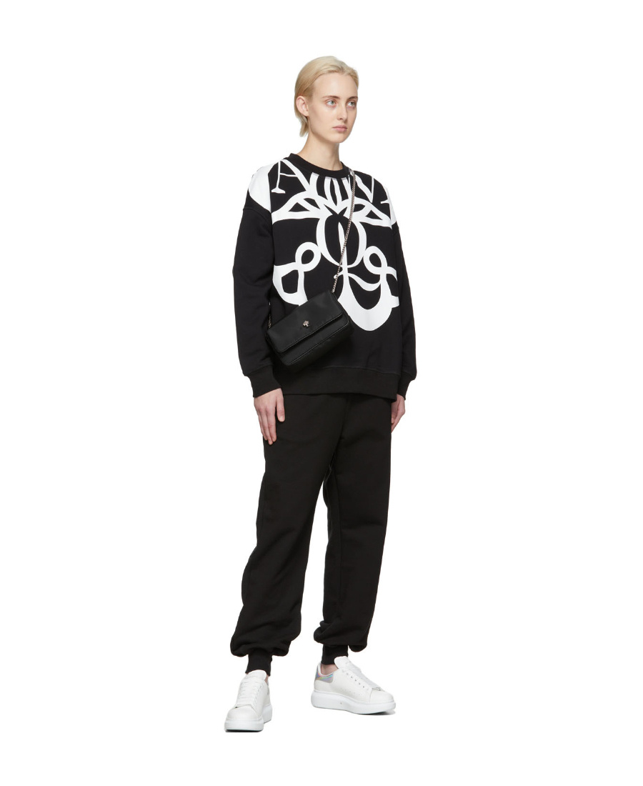 Alexander Mcqueen Exploded Seal Logo-print Sweatshirt In Black