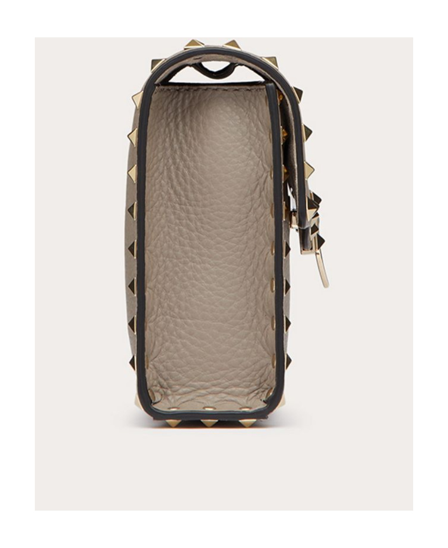 Valentino Calf Leather Rockstud Alcove Shoulder Bag In Nude