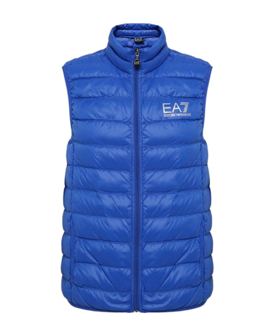 Ea7 Waistcoat Quilted Down Jacket In Blue