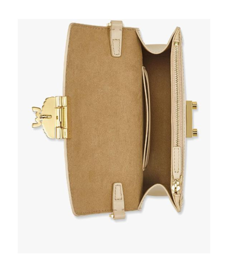 Mcm Logo Shoulder Bag In Nude