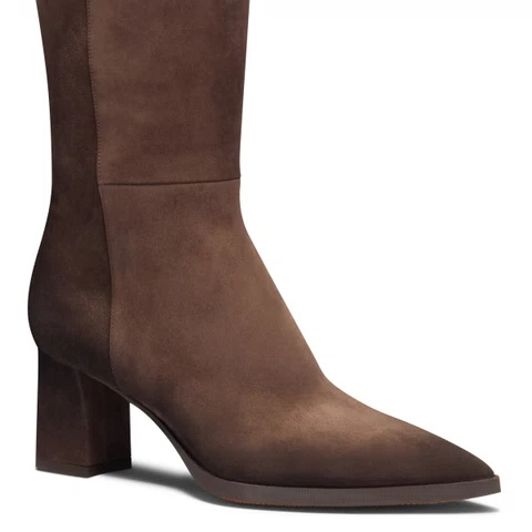 Santoni Pointed-toe Boots In Brown