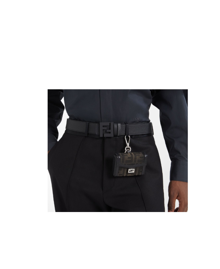 Fendi Baguette Soft Trunk Nano Key Bag In Brown