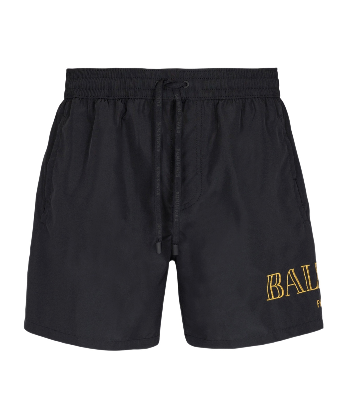 Shop Balmain Logo Swim Shorts In Black