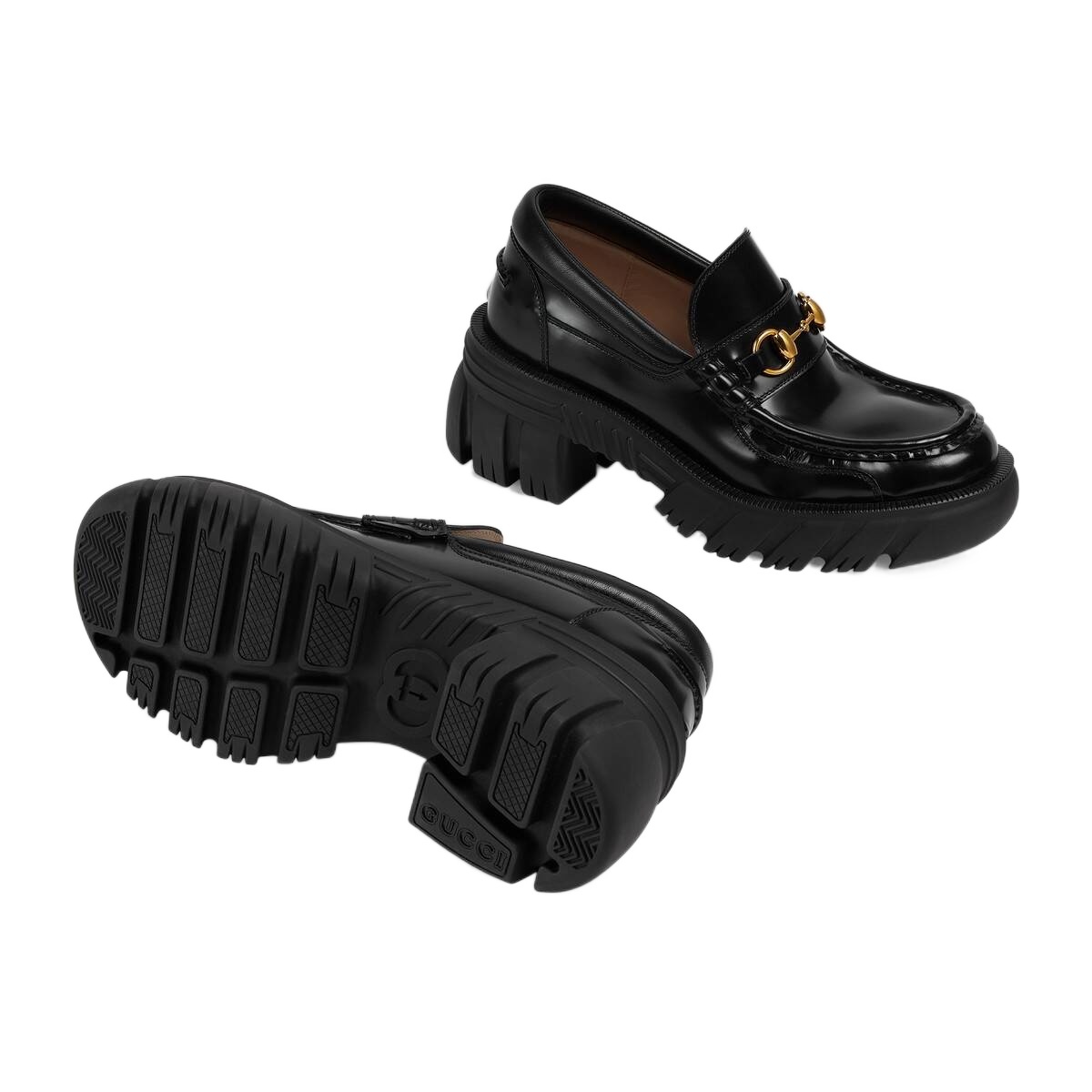 Gucci Horsebit-detail Leather Loafers In Black