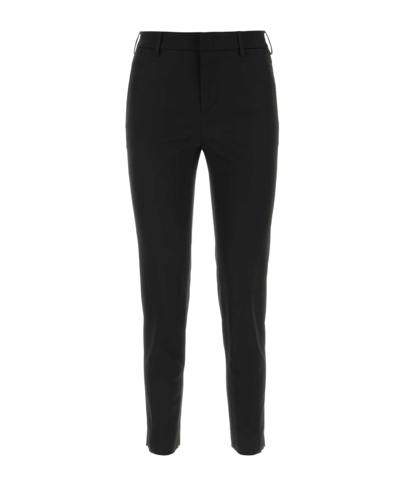 Pt Torino Black Stretch Cotton Blend Pant In Black