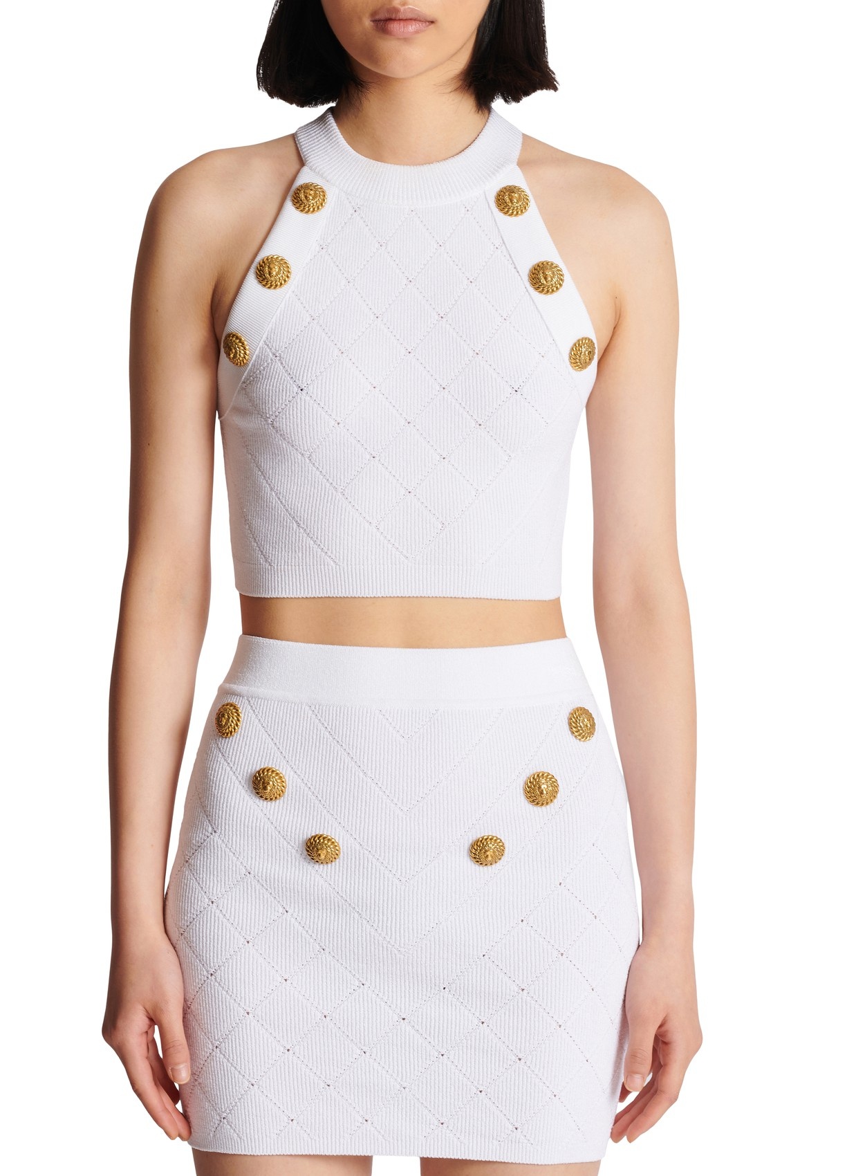 BALMAIN 6 BUCKLE KNITTED VEST