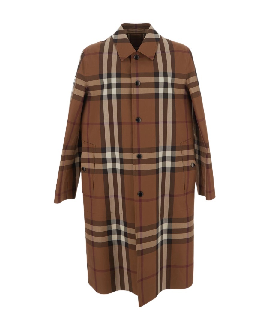 Burberry Vintage Check-pattern Cotton Coat In Brown