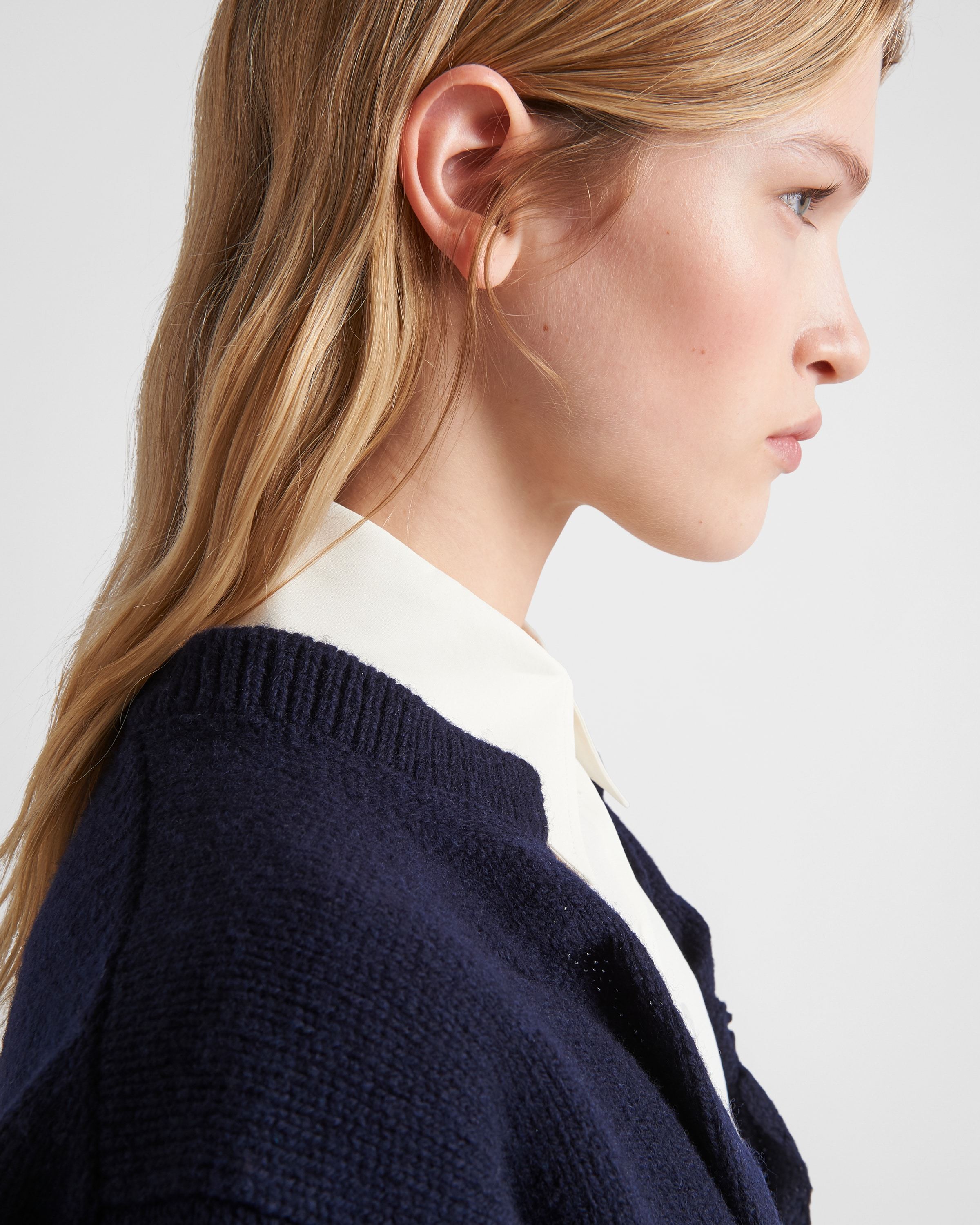 Prada Cashmere V-neck Jumper In Blue