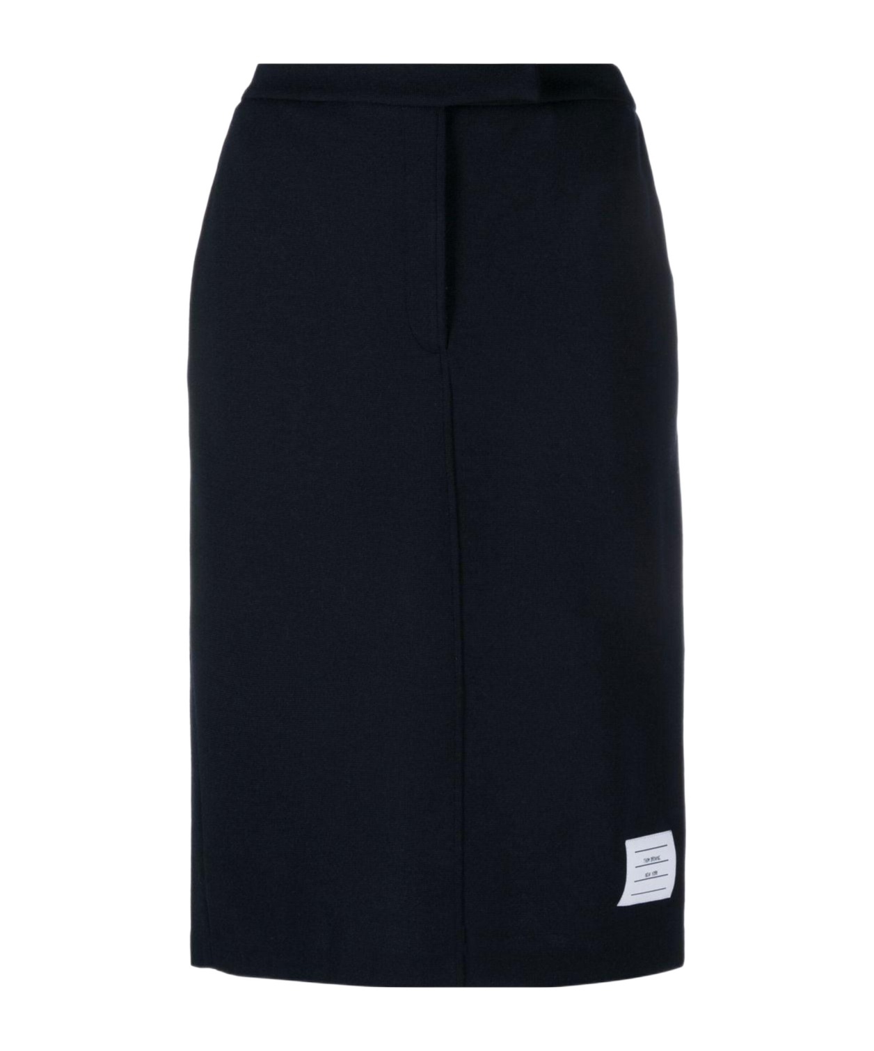 Thom Browne Rwb Stripe-detail Midi Skirt In Navy Blue