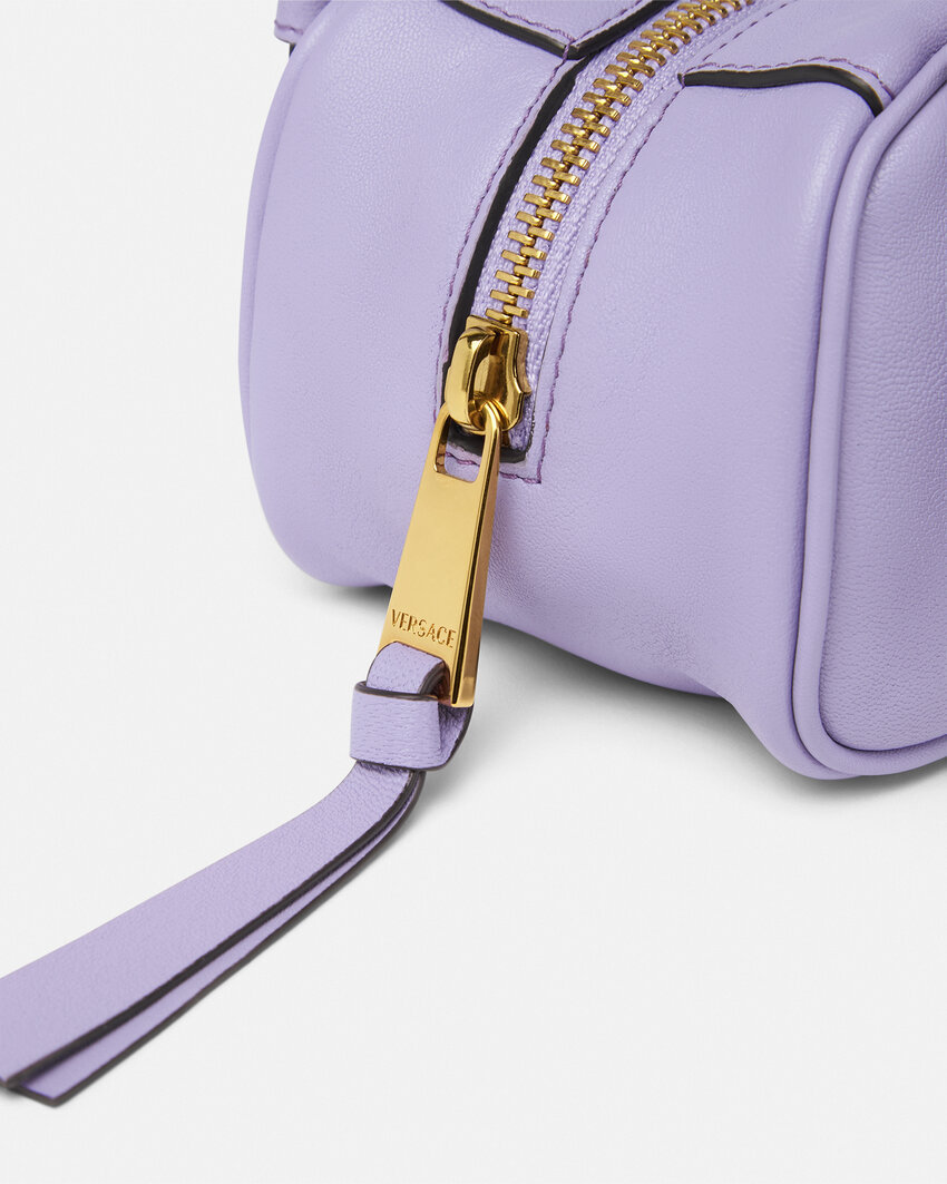 Versace Zipper Tote Bag In Purple