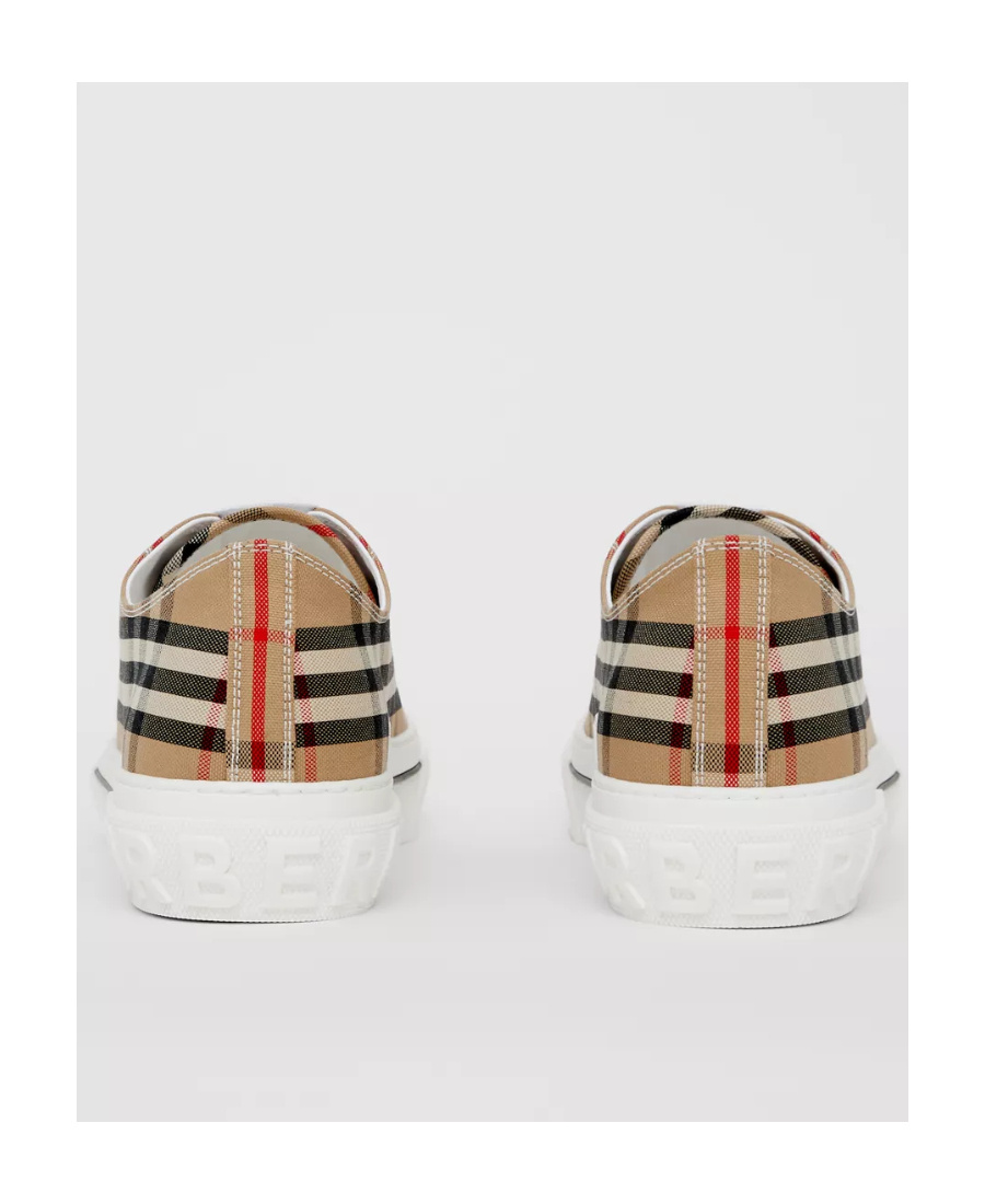 Burberry Women Vintage Check Cotton Sneakers In Brown