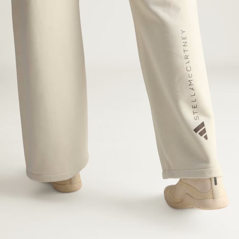Adidas By Stella Mccartney Drawstring Cotton Track Pants In Neutral