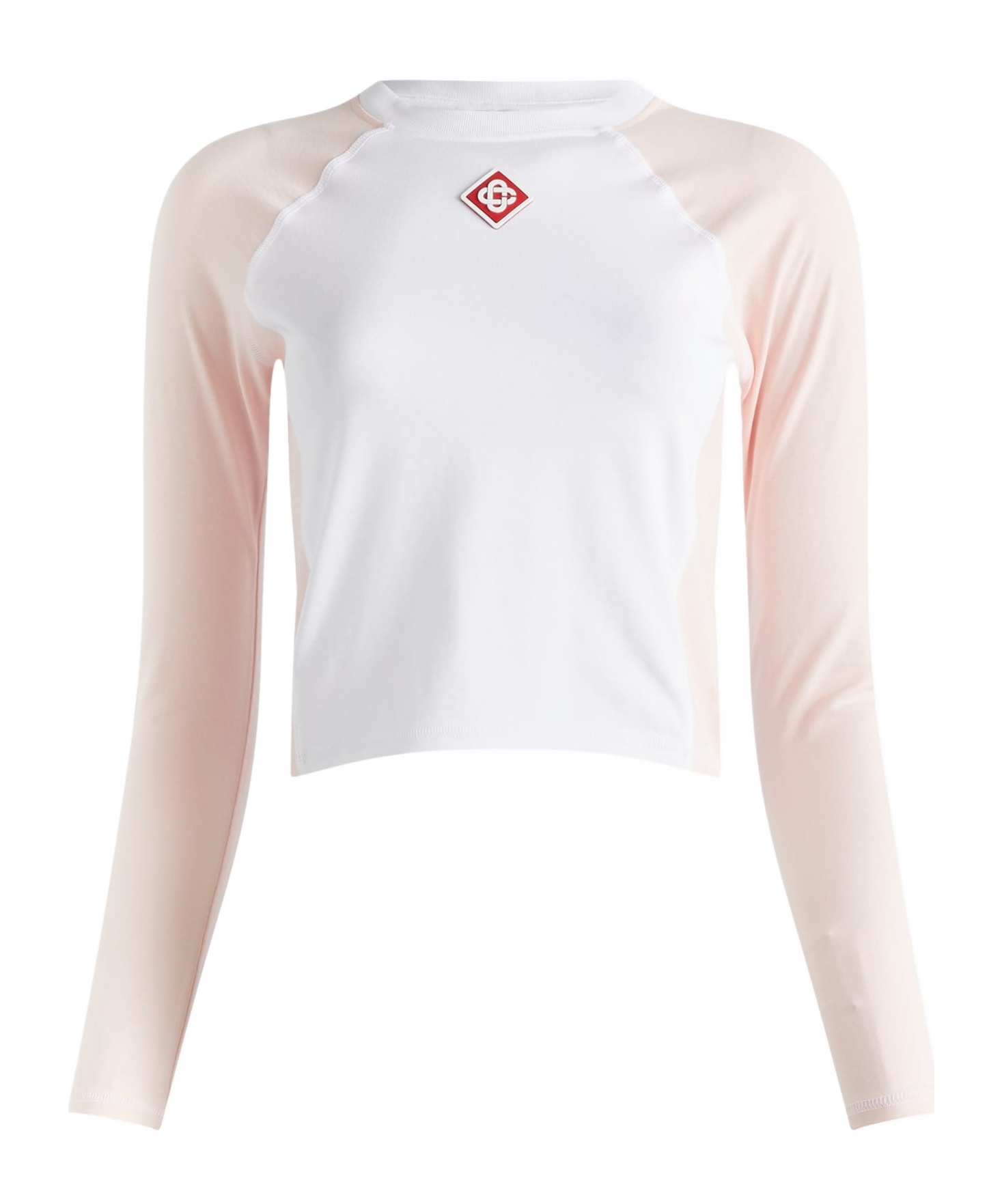 Casablanca Crewneck Logo Top With Long Raglan Sleeves In White