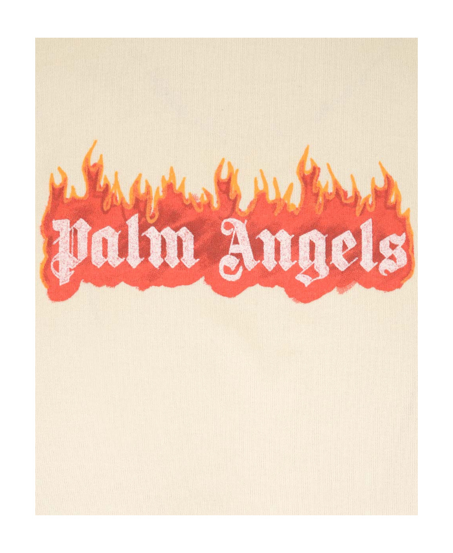 Palm Angels Logo-print Crew Neck Sweatshirt In White