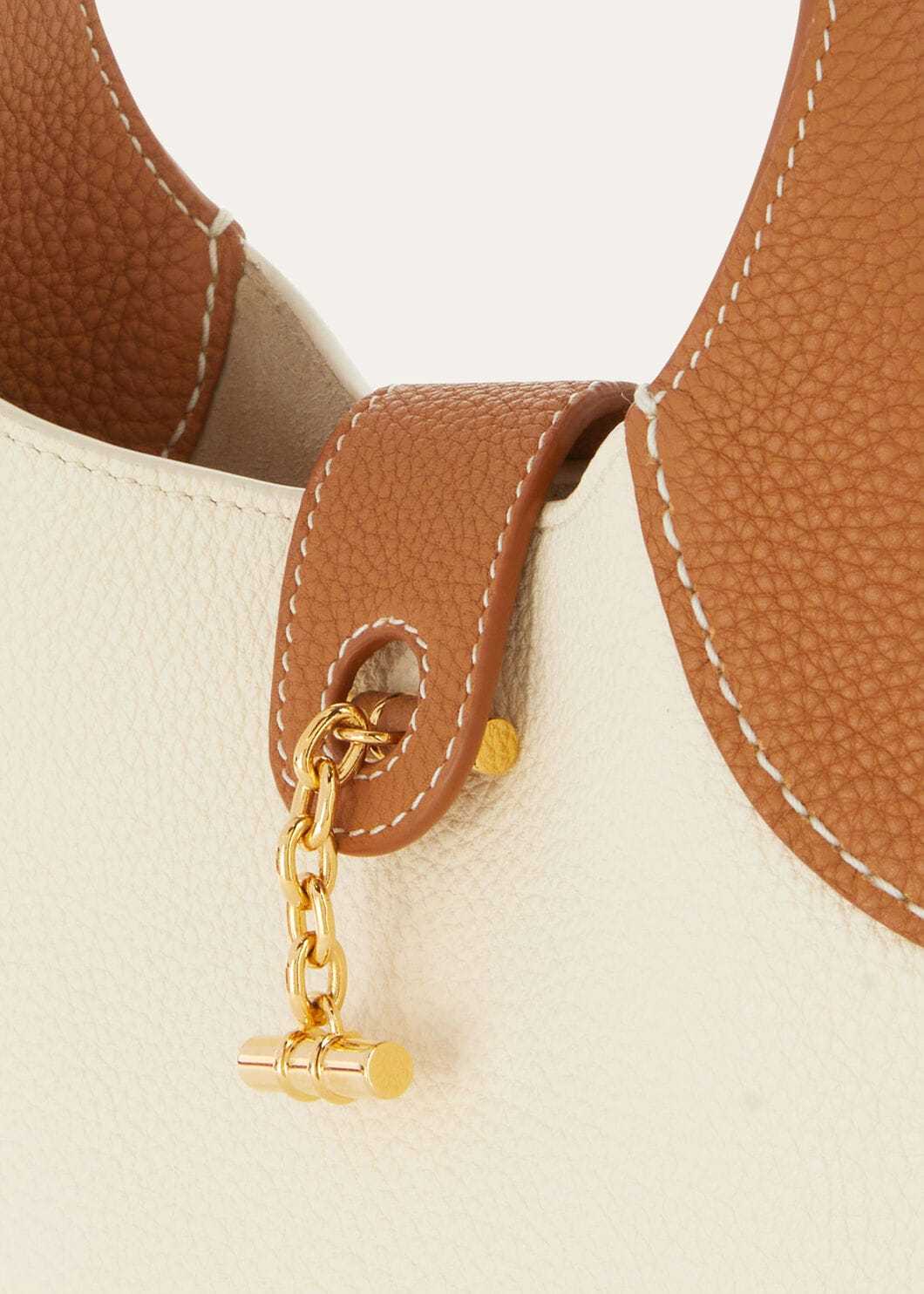 Loro Piana Hammered Calfskin Toggle-fastening Bag