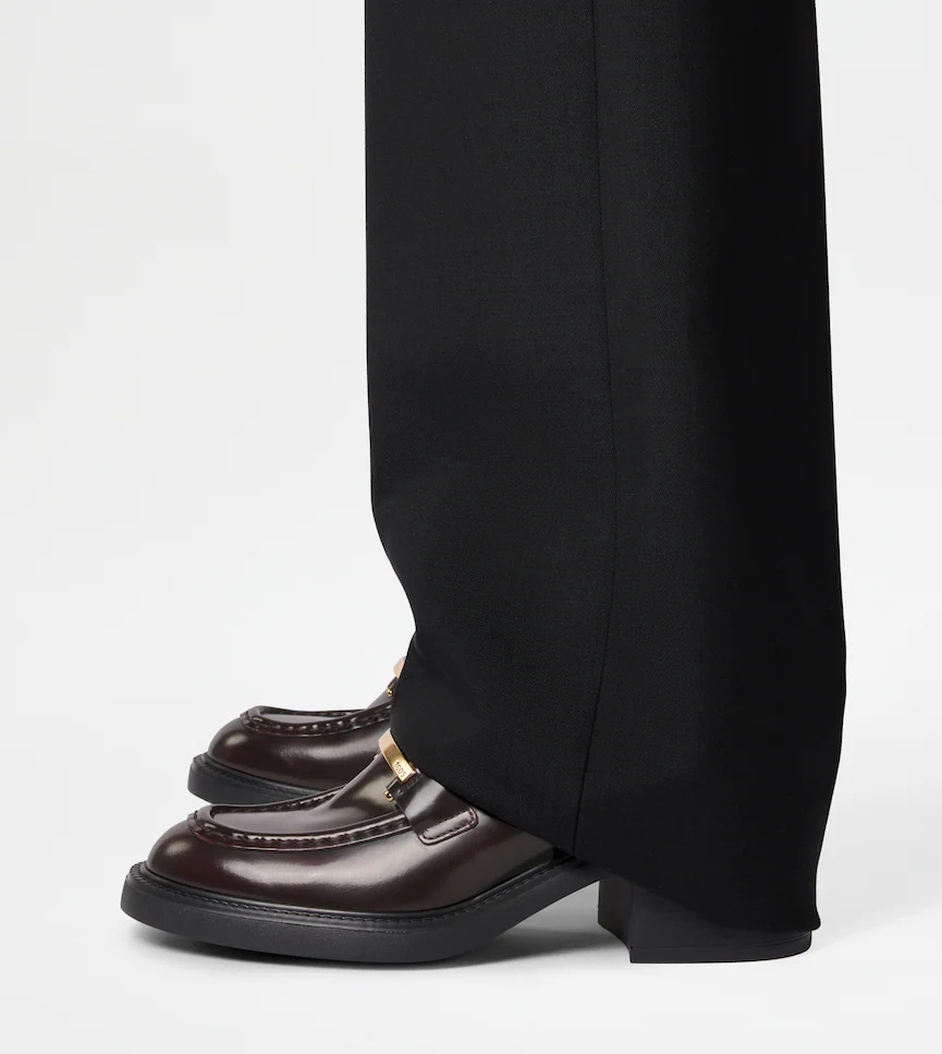 Tod's 60mm Leather Loafers In Burgundy