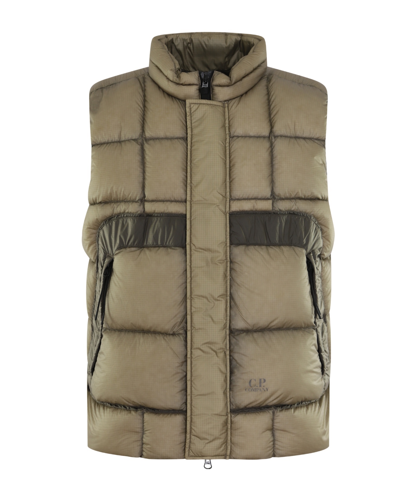 C.p. Company Quilted Down Jacket In Brown