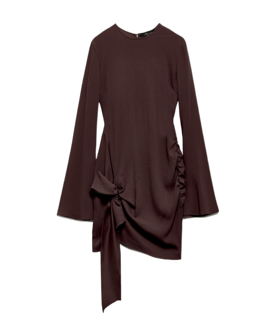Blumarine Round-neck Long-sleeve Dress In Red