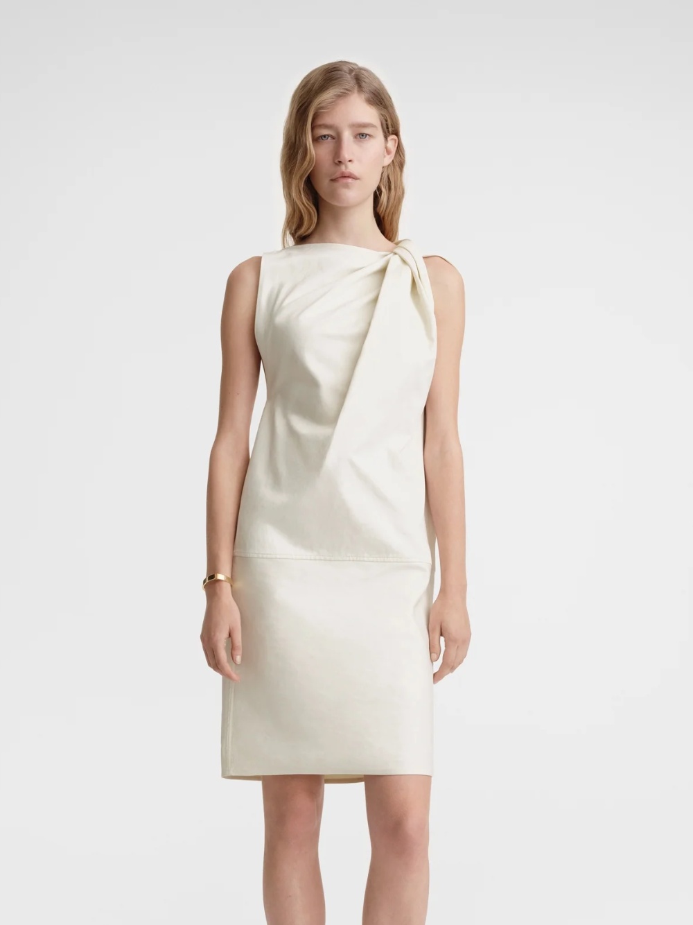 Totême Sleeveless Flared Midi Dress In White