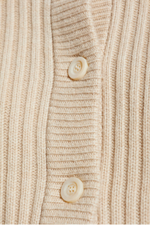 Max Mara Afelio Ribbed And Cable-knit Wool And Cashmere-blend Cardigan In Brown