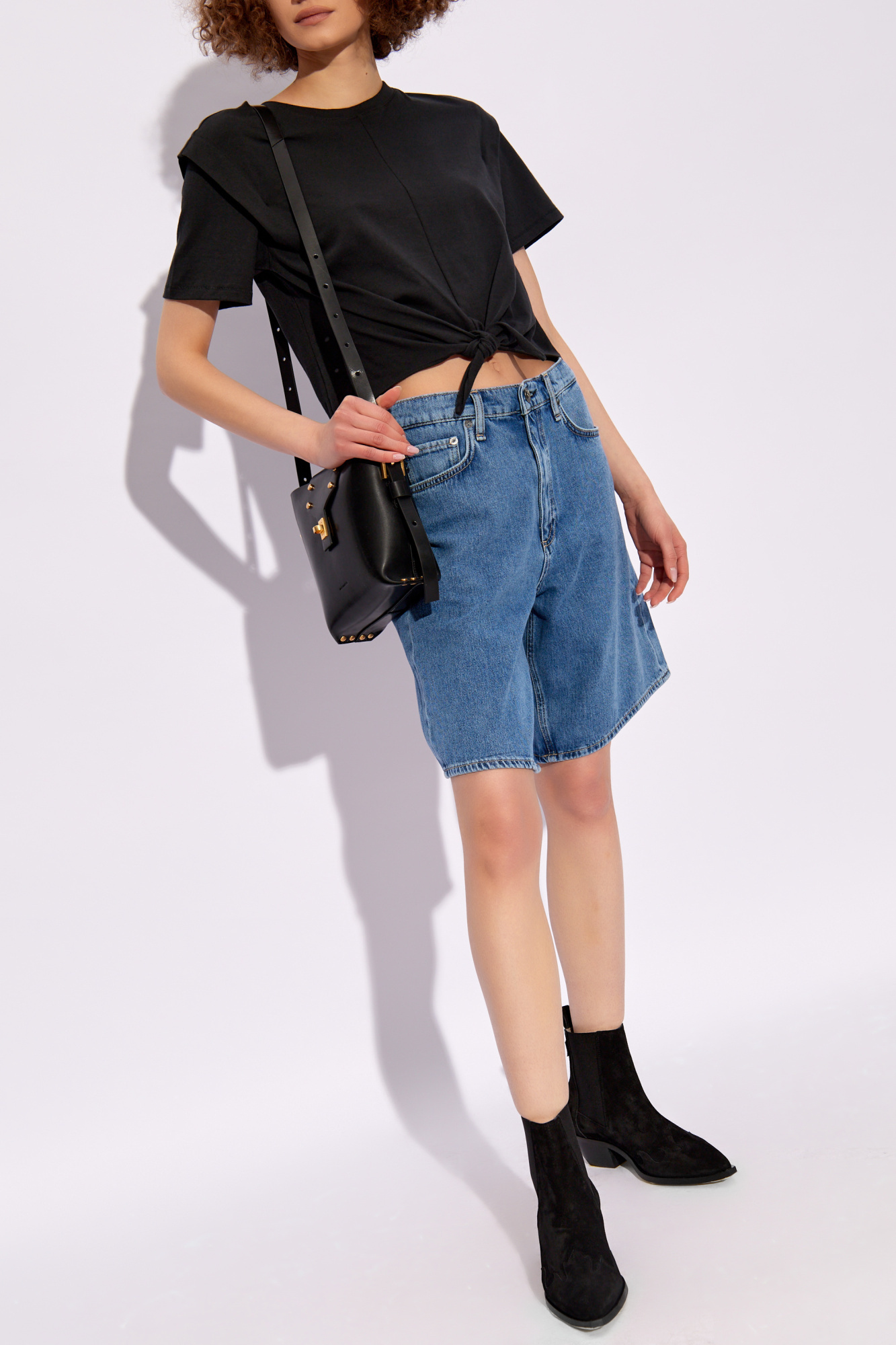 Rag & Bone Mica Knot-detail T-shirt In Black
