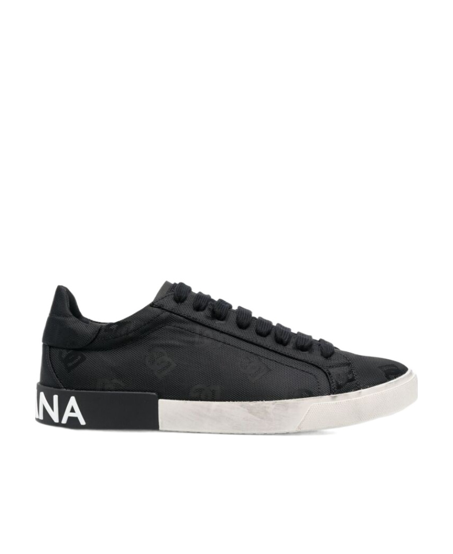 Dolce & Gabbana Low-top Sneakers Vintage Effect In Black
