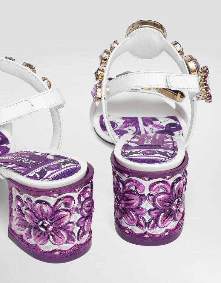 Dolce & Gabbana 60mm Keira Leather Sandals In Multi
