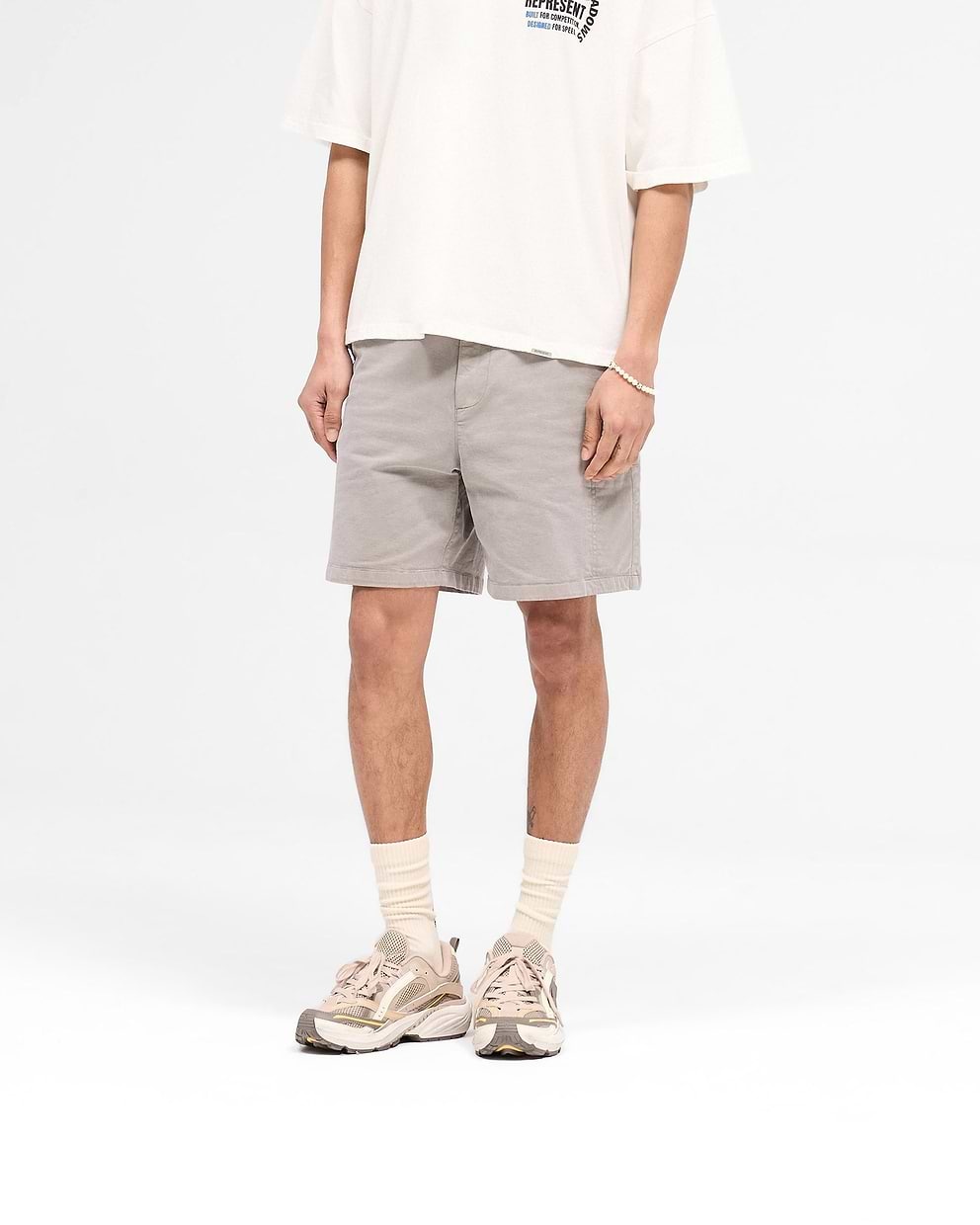 Represent Washed Taupe Cargo Shorts