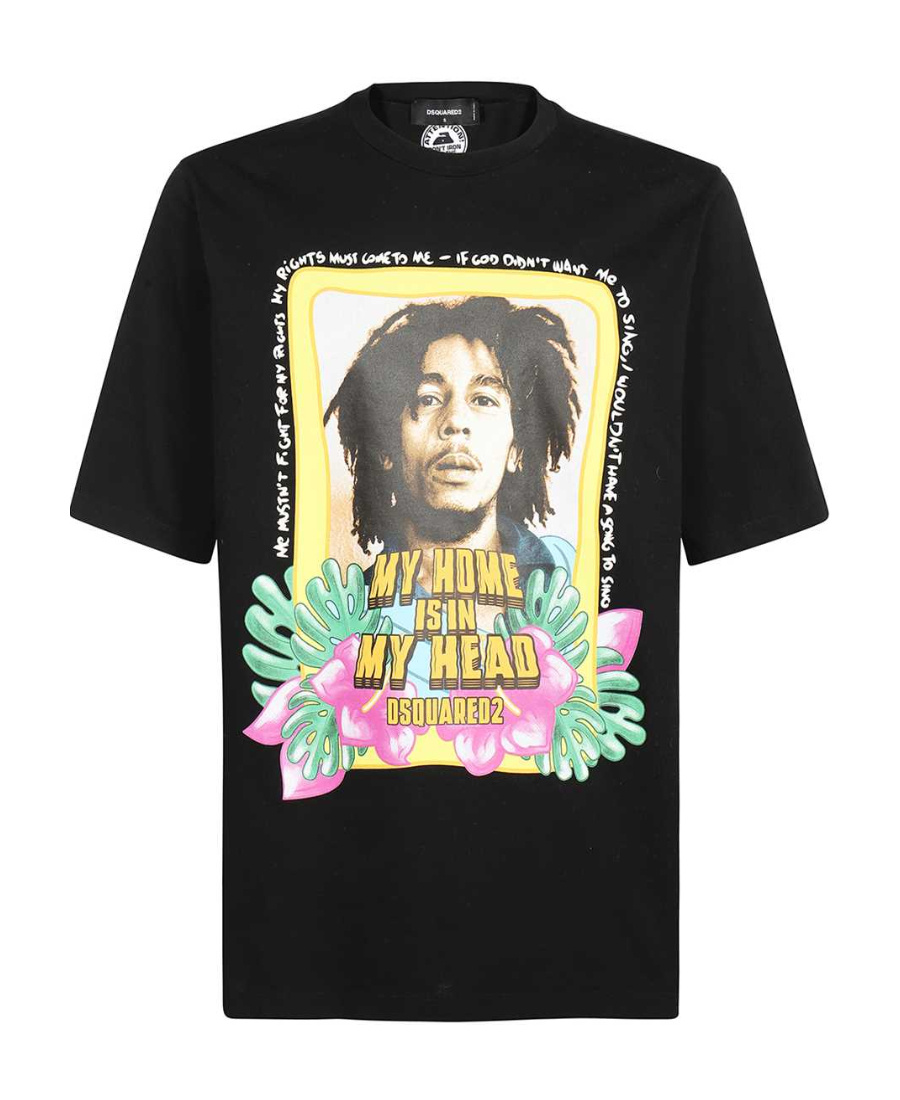 Dsquared2 Graphic-print Crew-neck T-shirt In Black