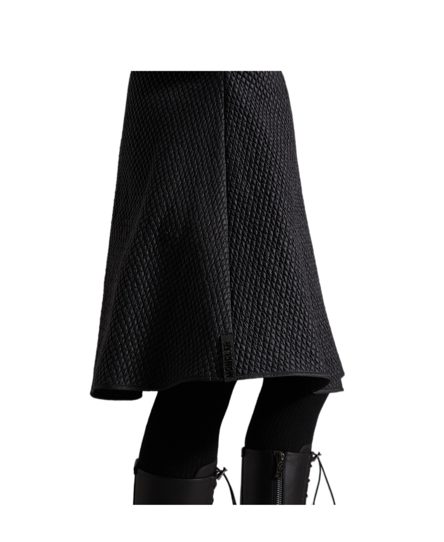 Moncler Quilted Sleeveless Flared Dress In Black
