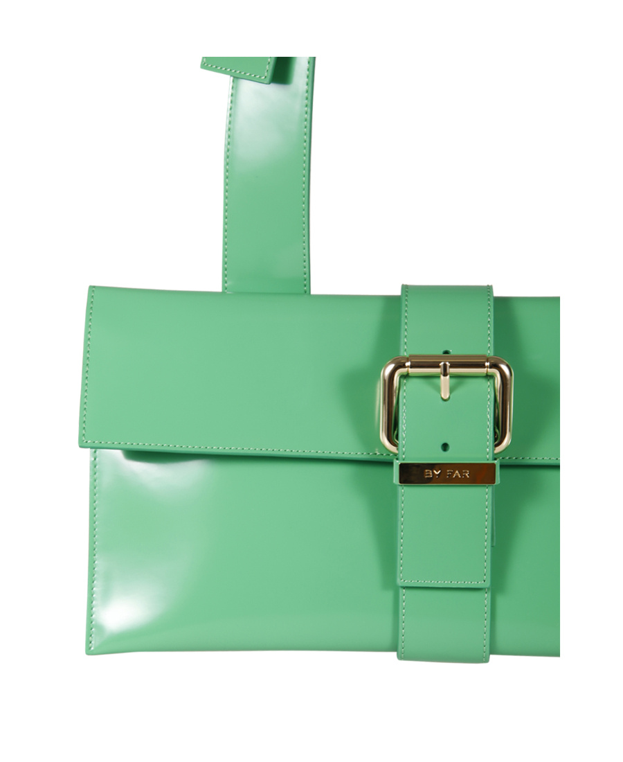 By Far Carol Buckle Detailed Shoulder Bag In Green