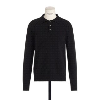 Dior Long-sleeved Polo Neck Knitted Shirt In Black