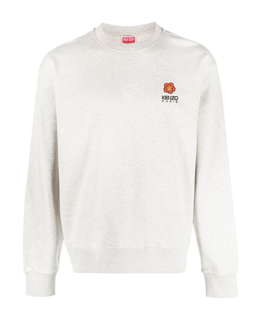 Kenzo Cotton Embroidered-logo Sweatshirt In White