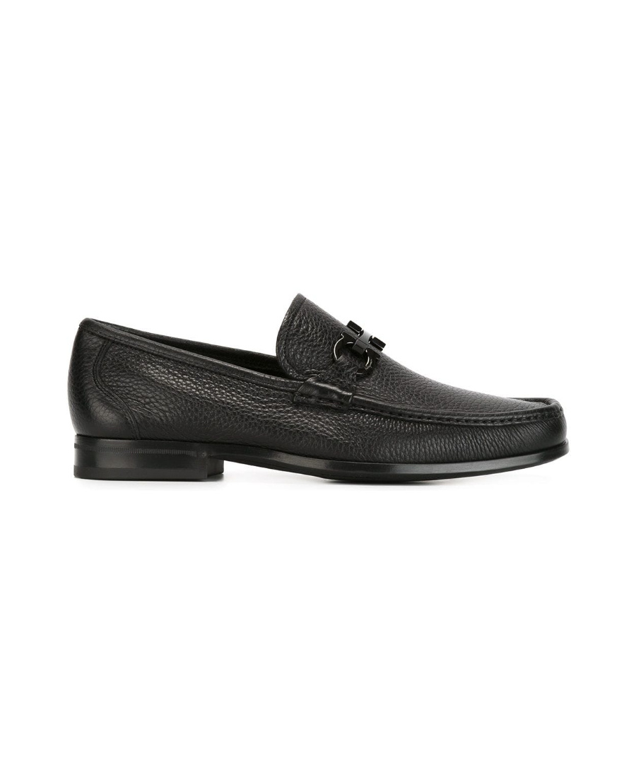 Ferragamo Gancini Horsebit Loafer In Black