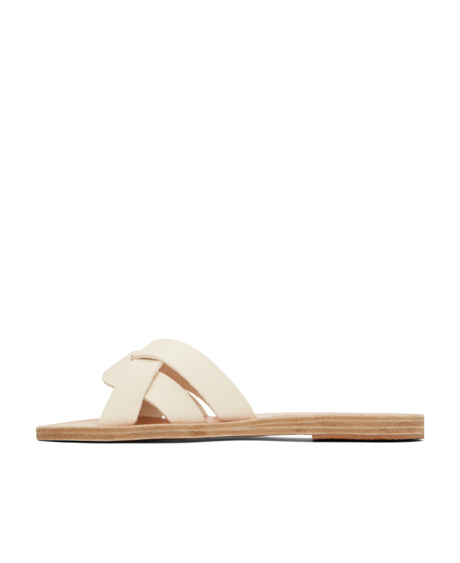 Ancient Greek Sandals Logo Flat Slippers In Nude