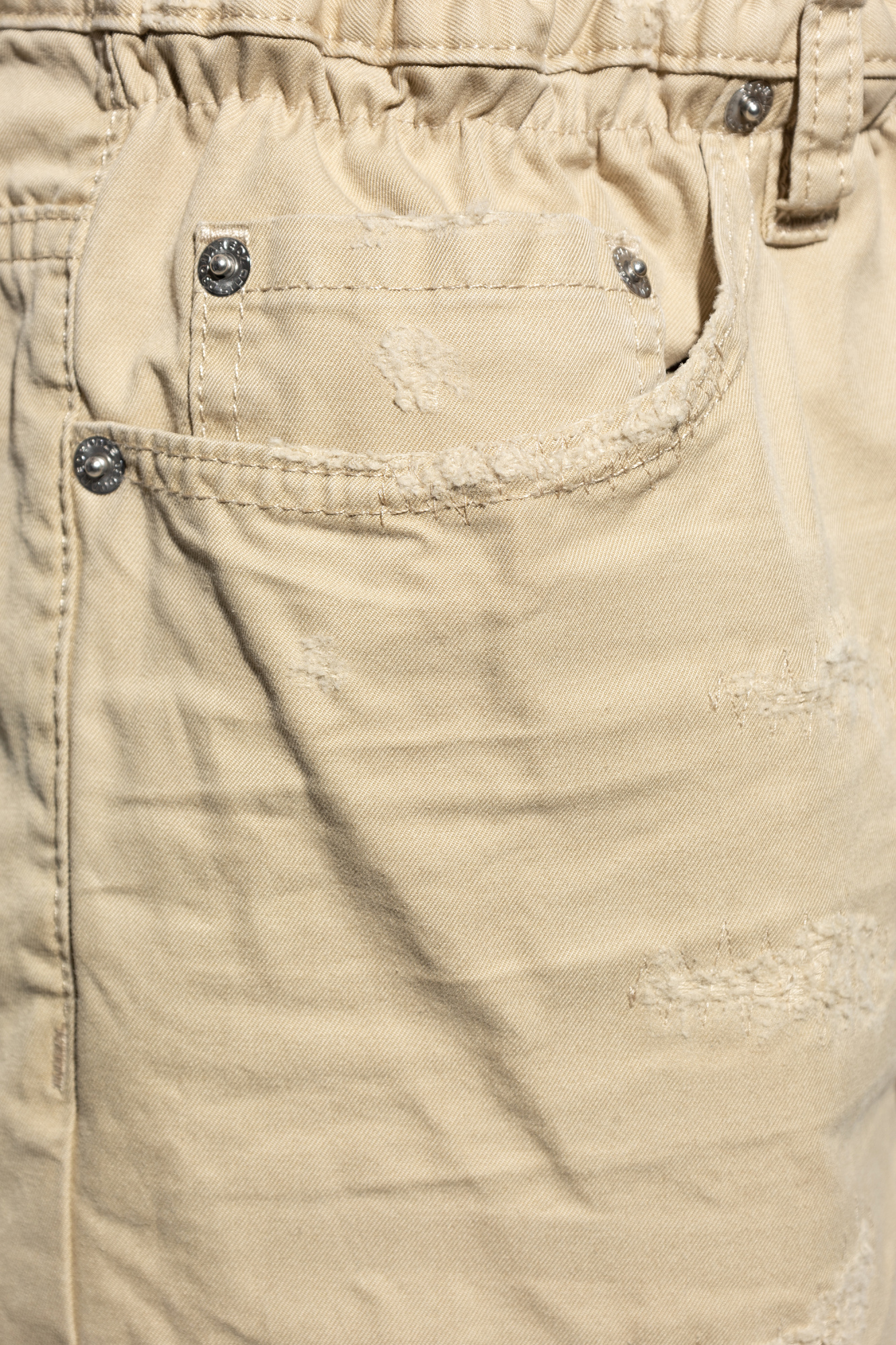 Dsquared2 Distressed Elastic Waist Trousers In Nude