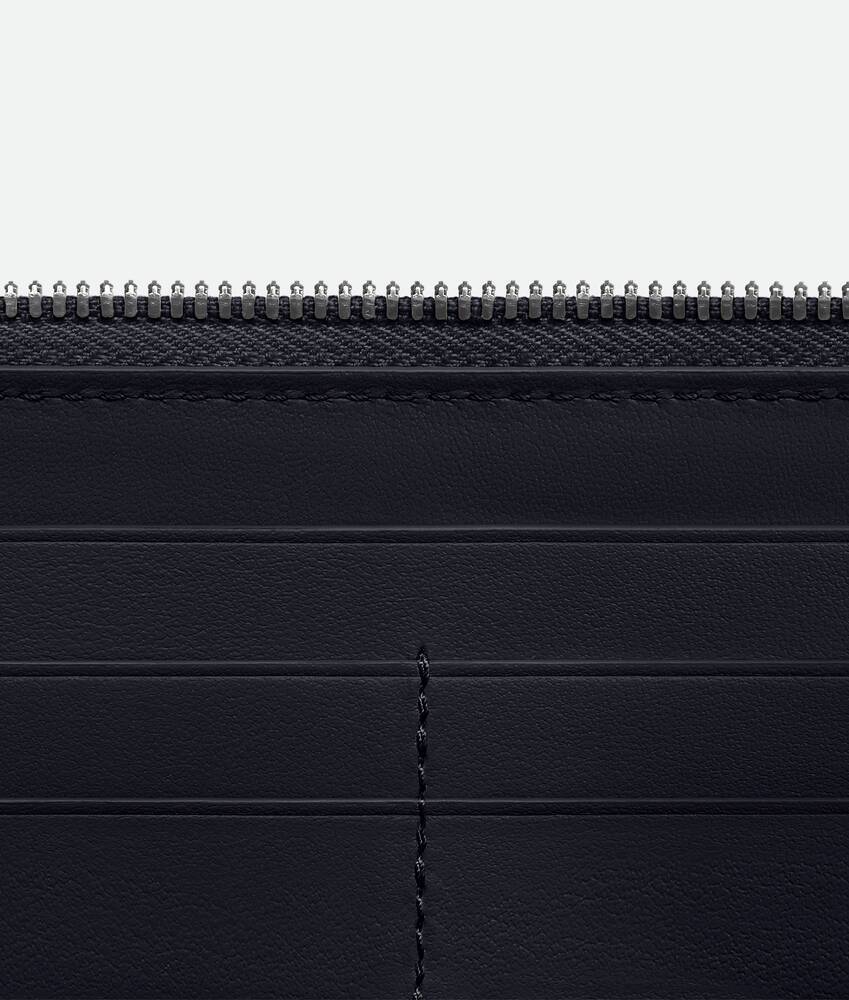 Bottega Veneta Intrecciato Zip Around Wallet In Black
