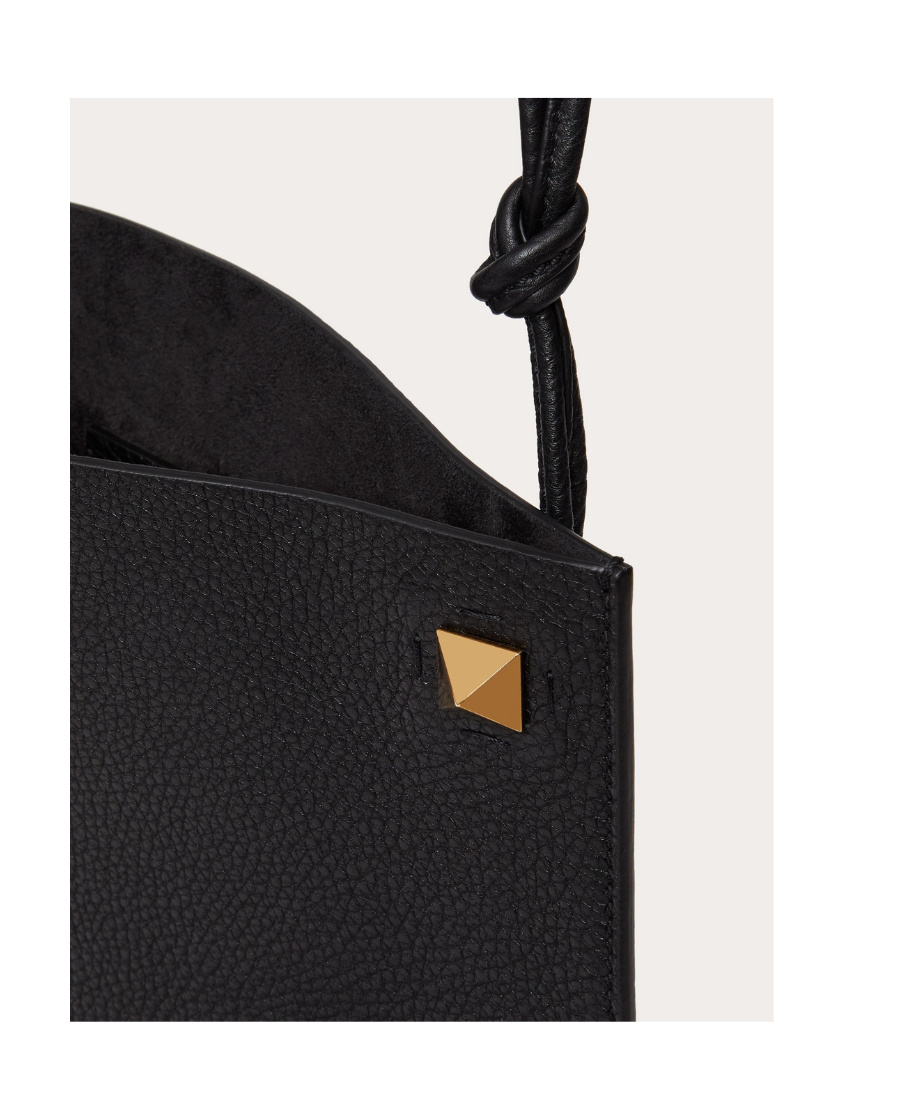 Valentino Identity Leather Messenger Bag In Black
