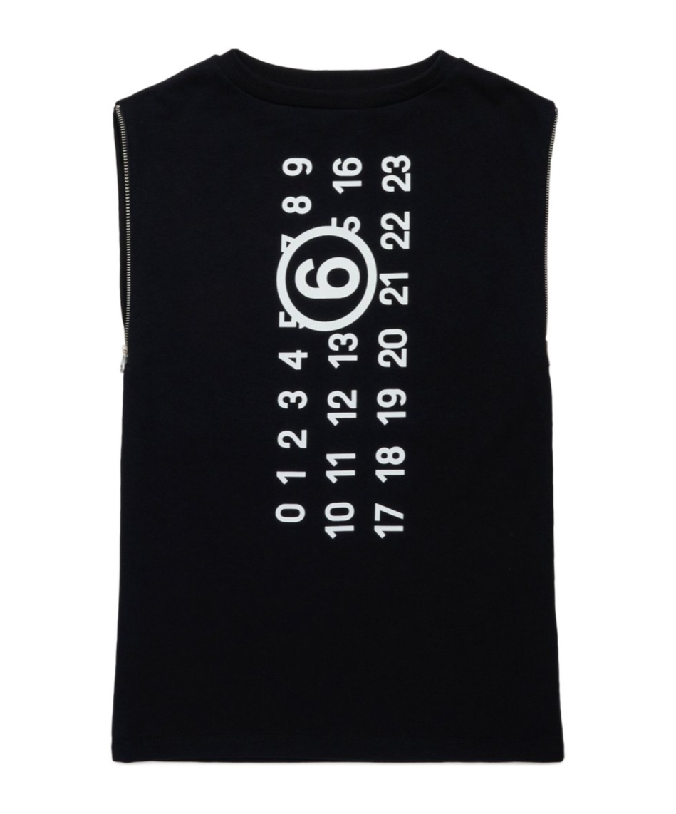 Mm6 Maison Margiela Numbers-motif Dress In Black