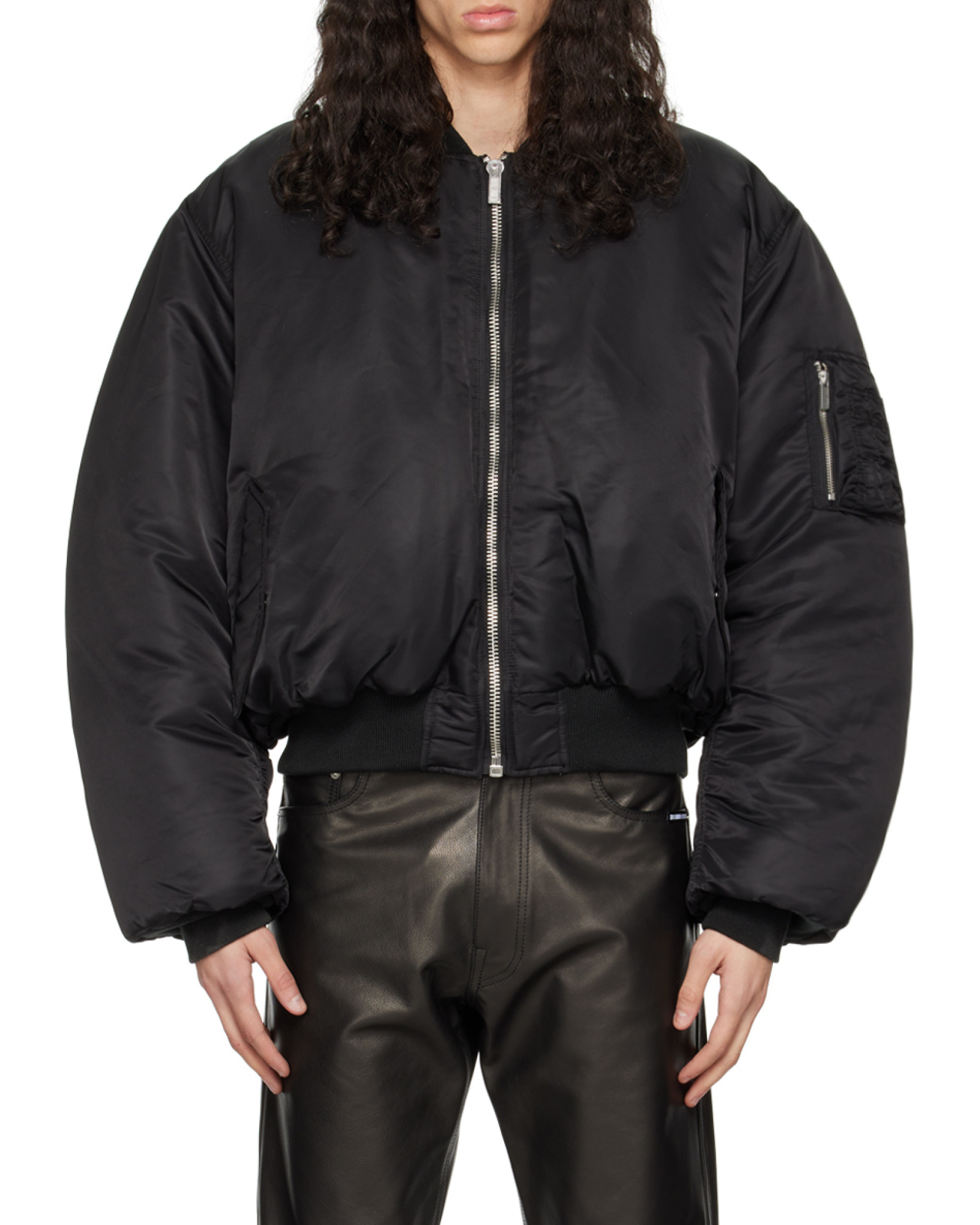 Vtmnts Long-sleeved Zipper Jacket In Black