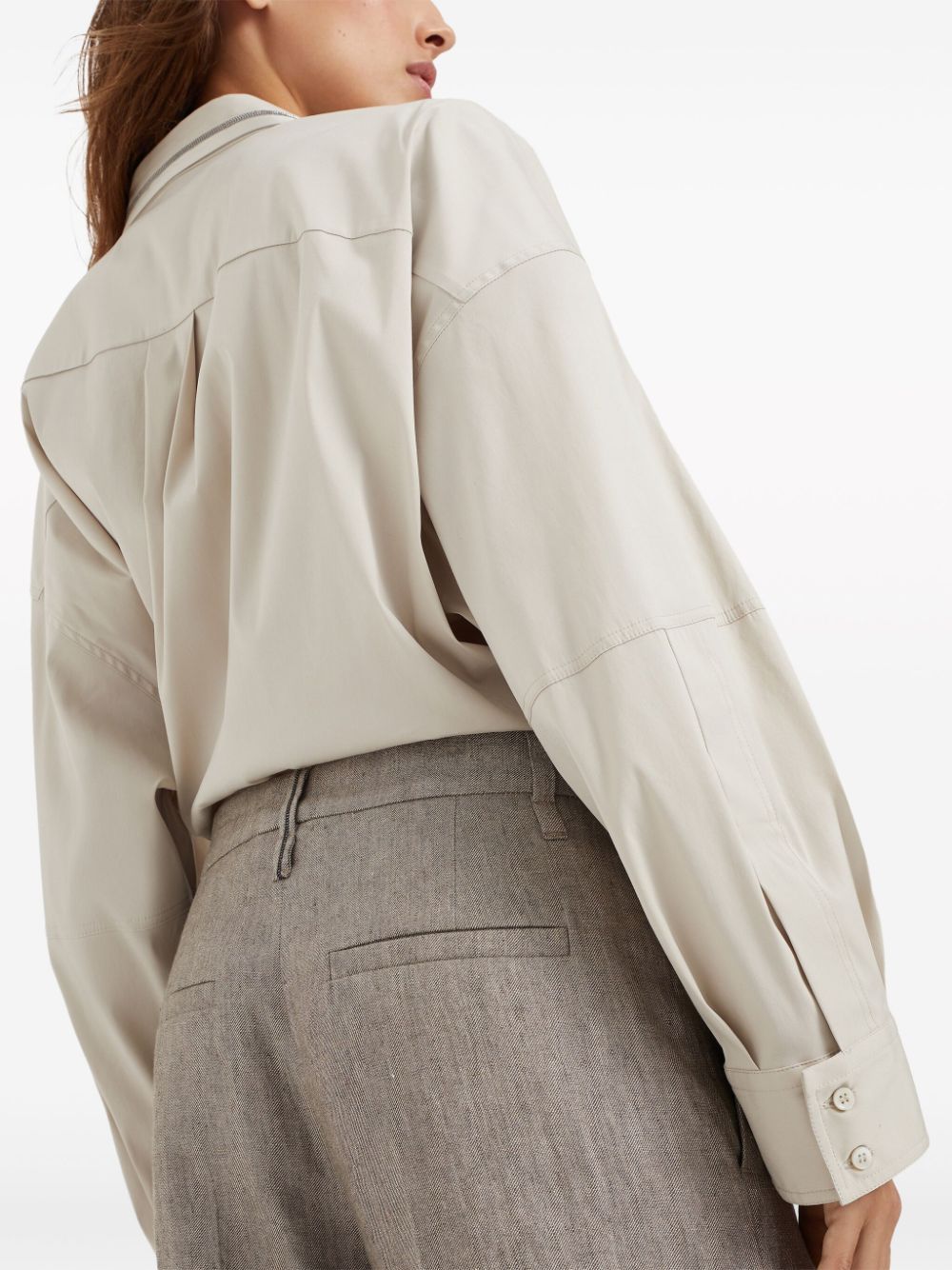 Brunello Cucinelli Pressed-crease Wide-leg Trousers In Gray