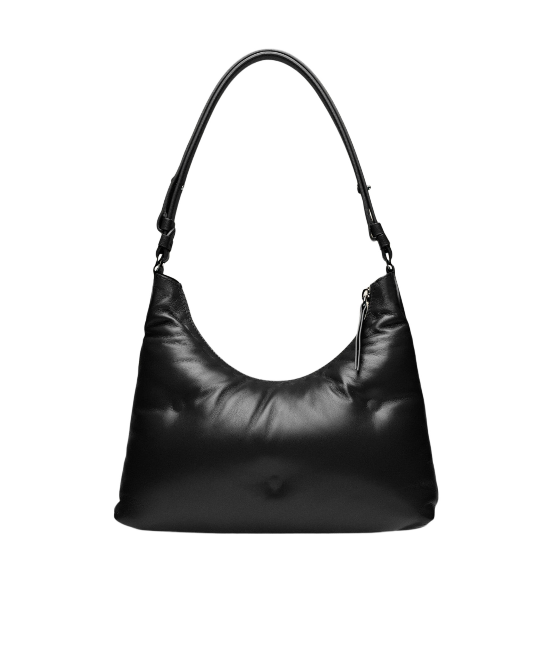 Maison Margiela Black Nappa Leather Small Glam Slam Hobo Shoulder Bag In Black
