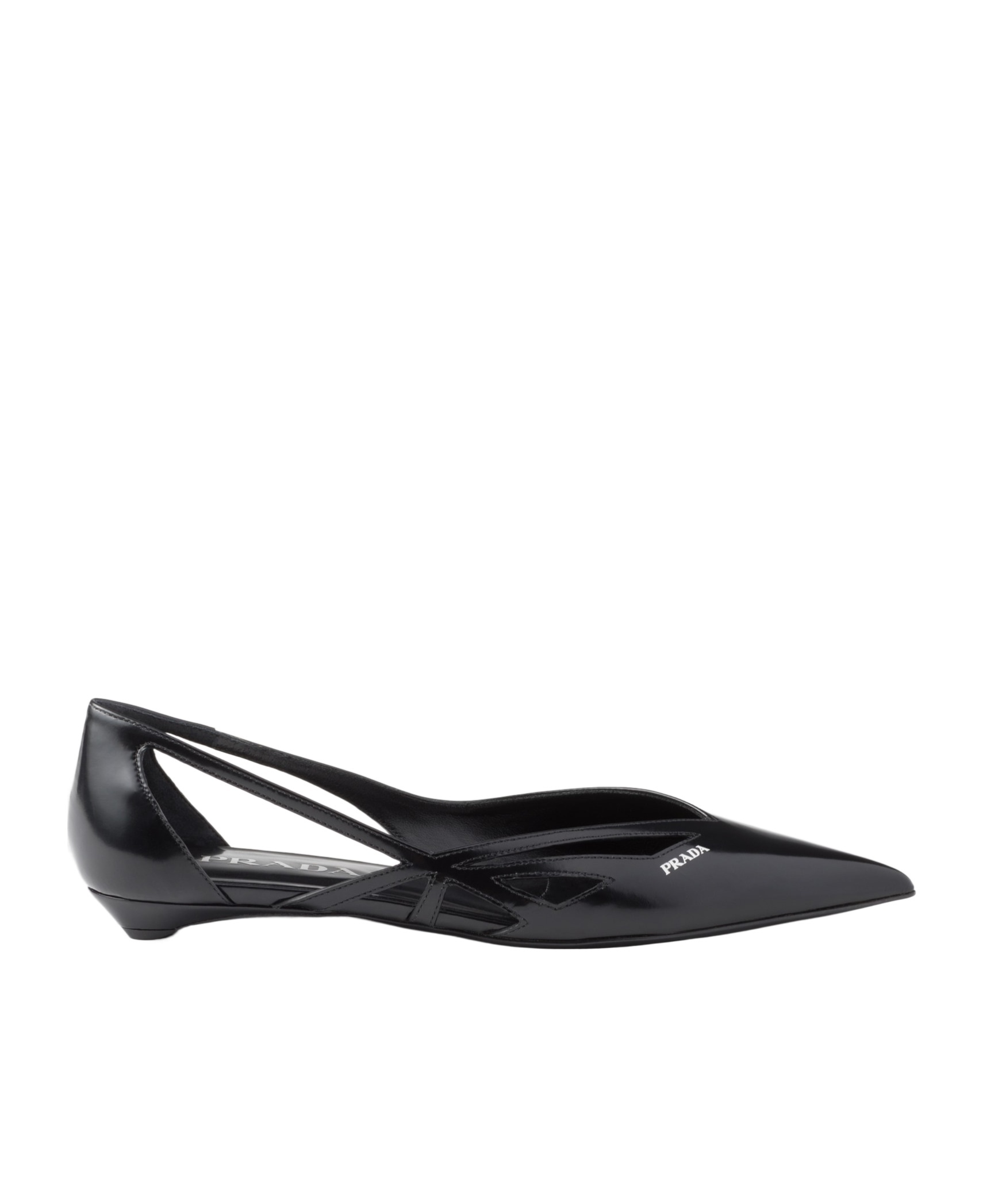 Prada Woman Black Flats In Black