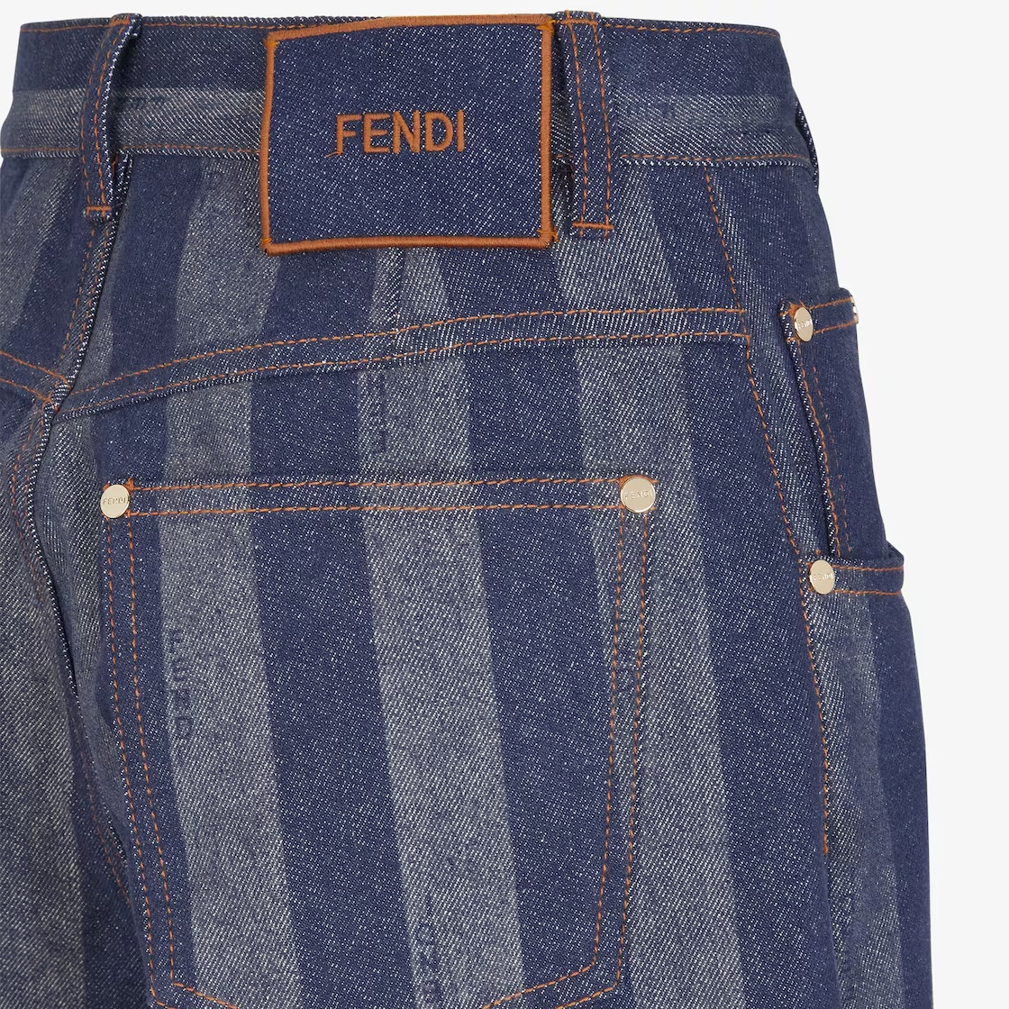 FENDI PEQUIN STRIPED STRAIGHT-LEG JEANS 