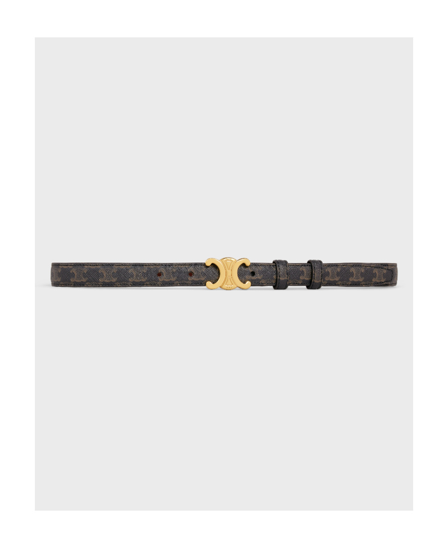 Celine Small Triomphe Belt In Black