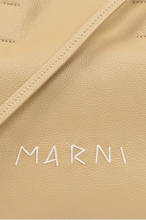 Marni Museo Logo Embroidered Shopper Bag In Nude